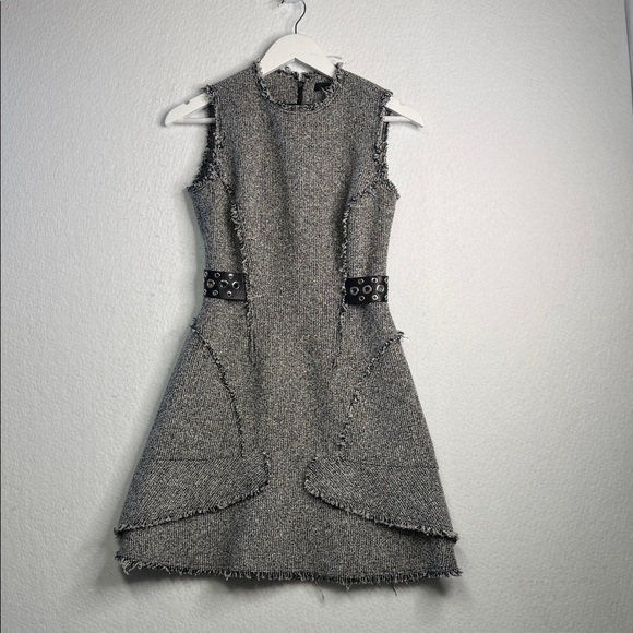 Alexander Wang Eyelet Embellished Tweed Mini Dress Size 2